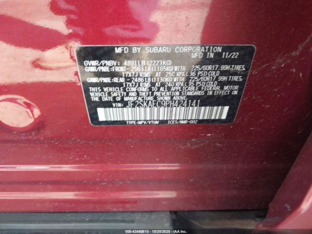 2023 SUBARU FORESTER JF2SKAEC9PH424141 Photo 8