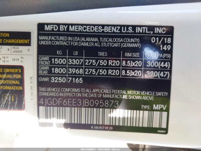 2018 MERCEDES-BENZ GLS 450 4JGDF6EE3JB095873 Photo 8