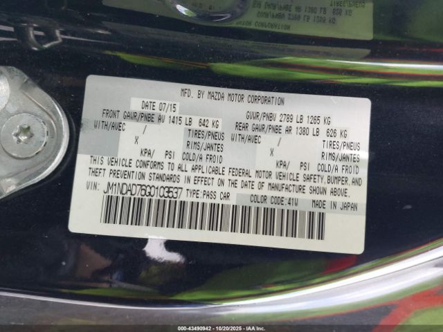 2016 MAZDA MX-5 MIATA JM1NDAD76G0103537 Photo 8