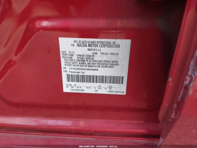 2012 MAZDA MAZDA6 1YVHZ8DH3C5M34499 Photo 8