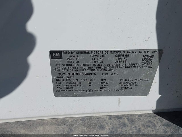 2014 CADILLAC SRX 3GYFNBE38ES544816 Photo 8