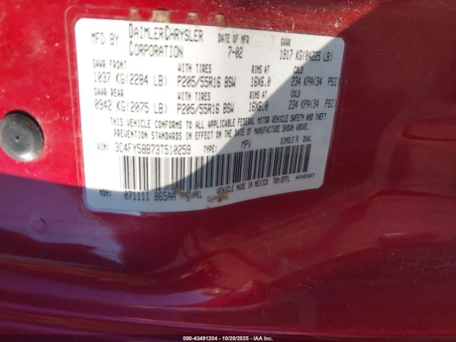 2003 CHRYSLER PT CRUISER 3C4FY58B73T510259 Photo 8