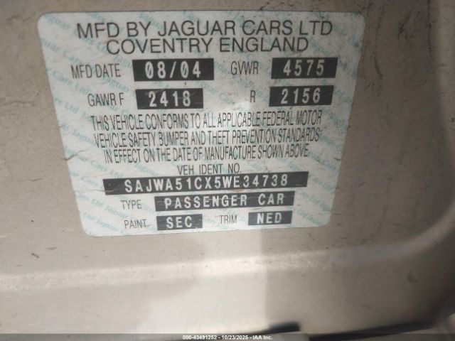 2005 JAGUAR X-TYPE SAJWA51CX5WE34738 Photo 8