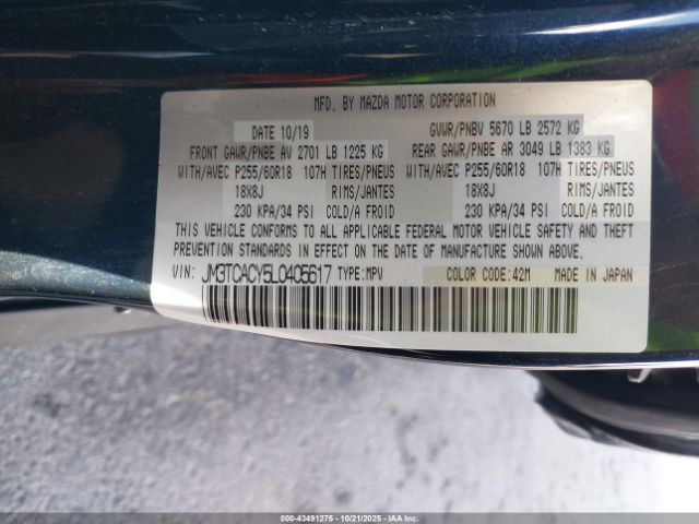 2020 MAZDA CX-9 JM3TCACY5L0405617 Photo 8