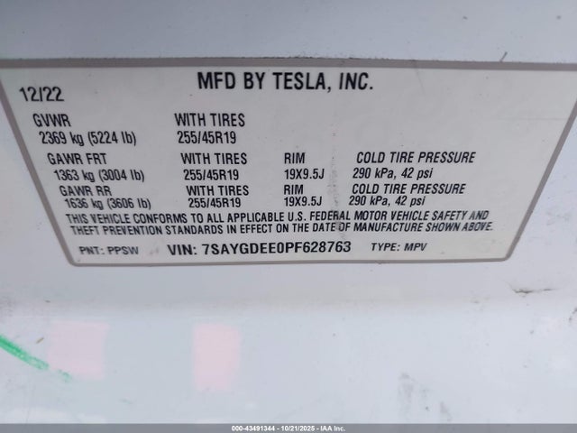 2023 TESLA MODEL Y 7SAYGDEE0PF628763 Photo 8