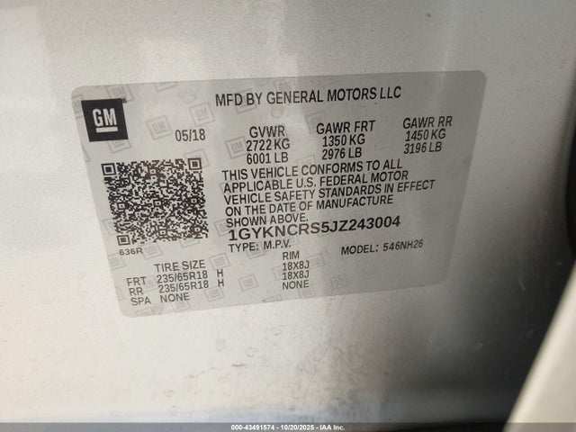 2018 CADILLAC XT5 1GYKNCRS5JZ243004 Photo 8