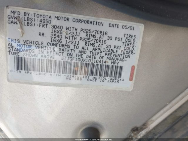 2001 LEXUS RX 300 JTJGF10UX10110414 Photo 8