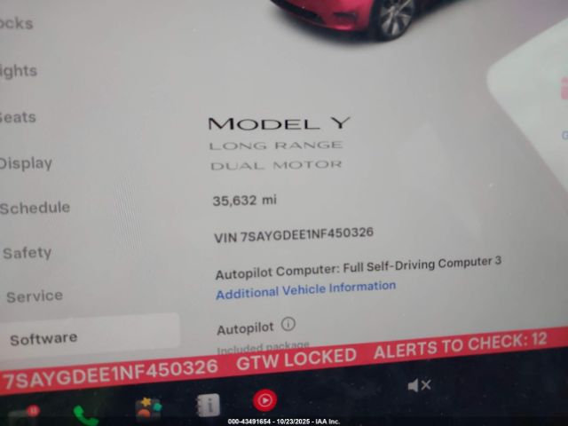 2022 TESLA MODEL Y 7SAYGDEE1NF450326 Photo 6