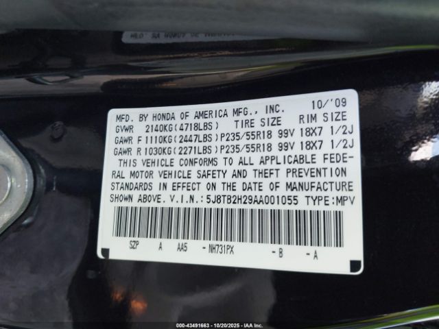 2010 ACURA RDX 5J8TB2H29AA001055 Photo 8