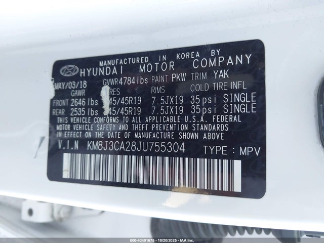 2018 HYUNDAI TUCSON KM8J3CA28JU755304 Photo 8