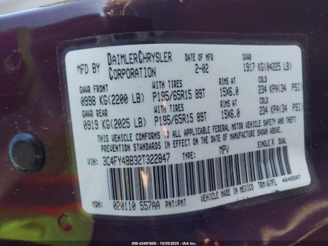 2002 CHRYSLER PT CRUISER 3C4FY48B32T322847 Photo 8