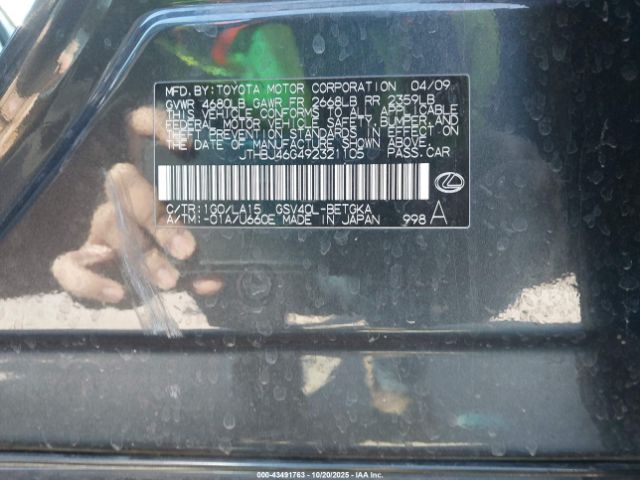 2009 LEXUS ES 350 JTHBJ46G492321105 Photo 8