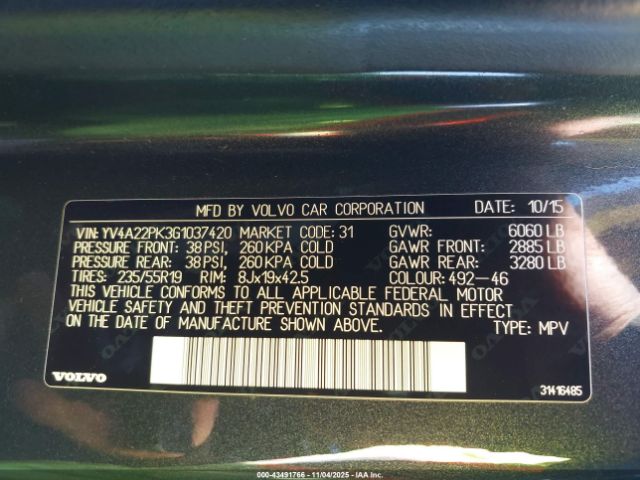 2016 VOLVO XC90 YV4A22PK3G1037420 Photo 8