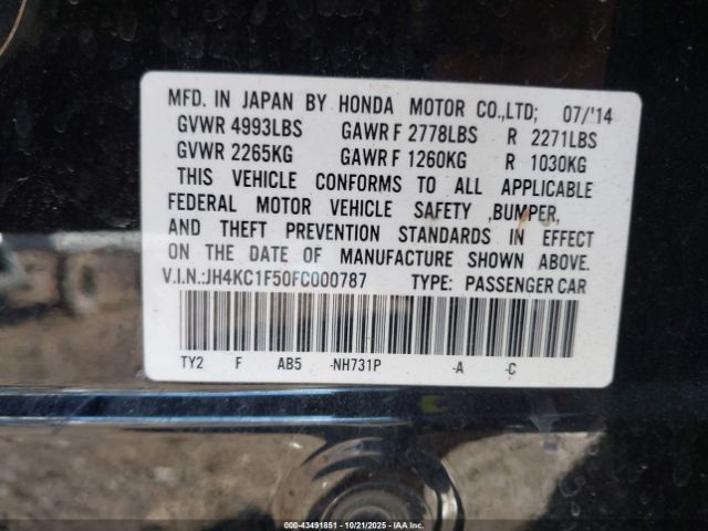 2015 ACURA RLX JH4KC1F50FC000787 Photo 8