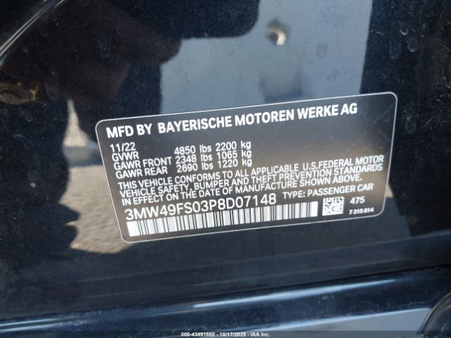 2023 BMW 3 SERIES 3MW49FS03P8D07148 Photo 8