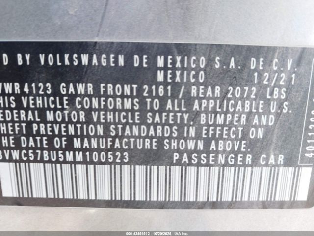 2021 VOLKSWAGEN JETTA 3VWC57BU5MM100523 Photo 8