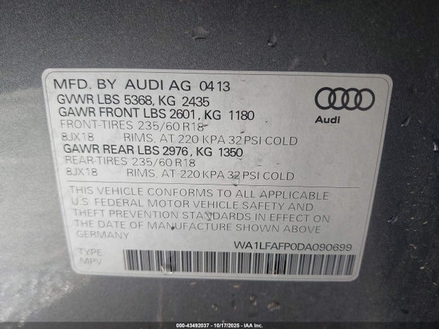 2013 AUDI Q5 WA1LFAFP0DA090699 Photo 8