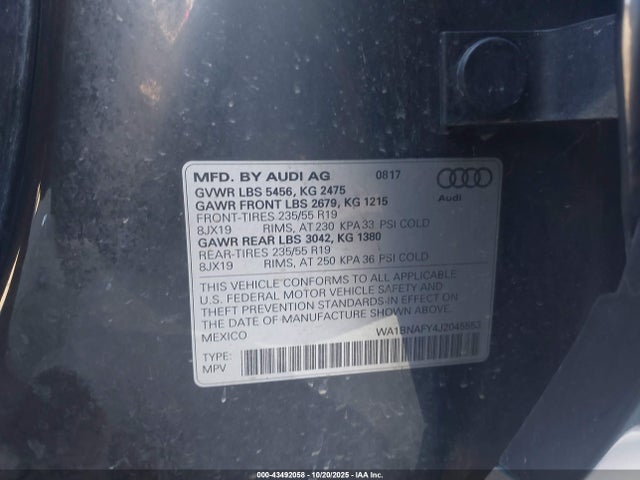 2018 AUDI Q5 WA1BNAFY4J2045553 Photo 8