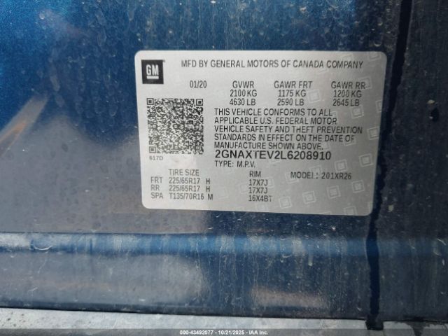 2020 CHEVROLET EQUINOX 2GNAXTEV2L6208910 Photo 8