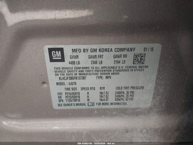 2015 BUICK ENCORE KL4CJFSB5FB137387 Photo 8