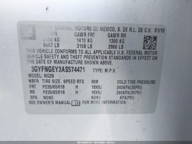 2010 CADILLAC SRX 3GYFNGEY3AS574471 Photo 8
