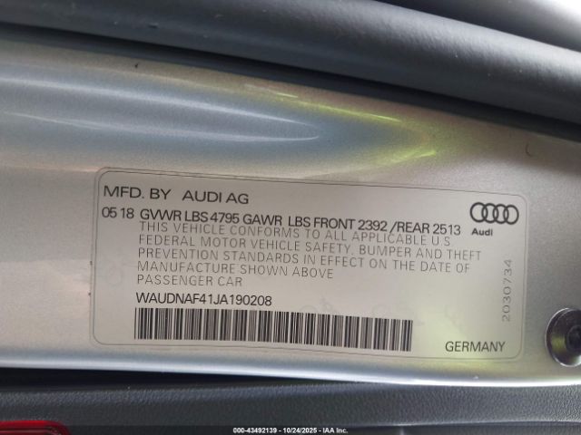 2018 AUDI A4 WAUDNAF41JA190208 Photo 8