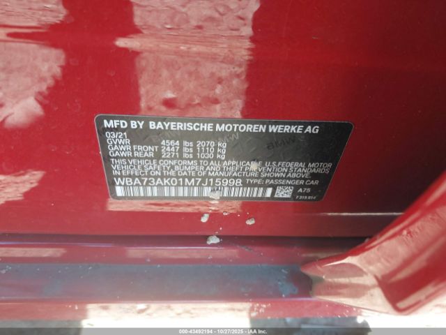 2021 BMW 228I GRAN COUPE WBA73AK01M7J15998 Photo 8