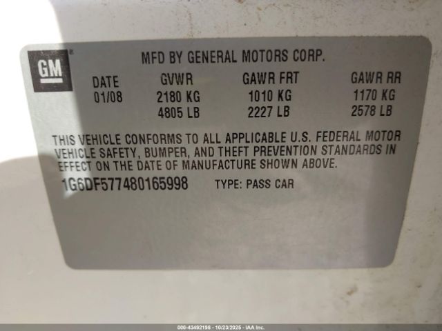 2008 CADILLAC CTS 1G6DF577480165998 Photo 8