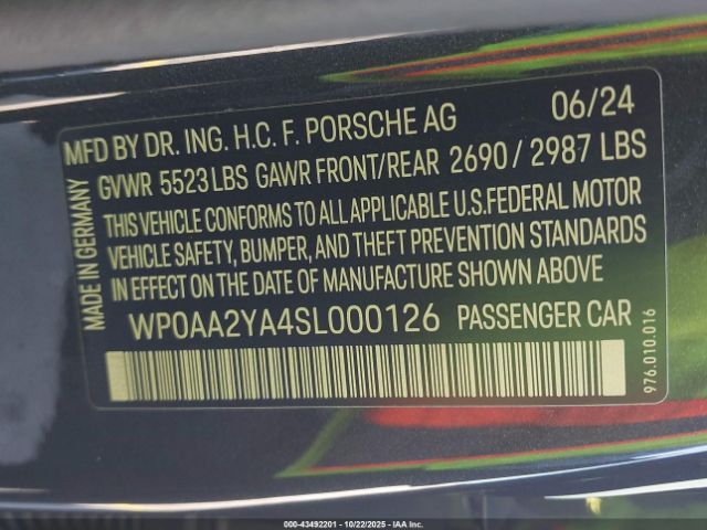 2025 PORSCHE PANAMERA WP0AA2YA4SL000126 Photo 8