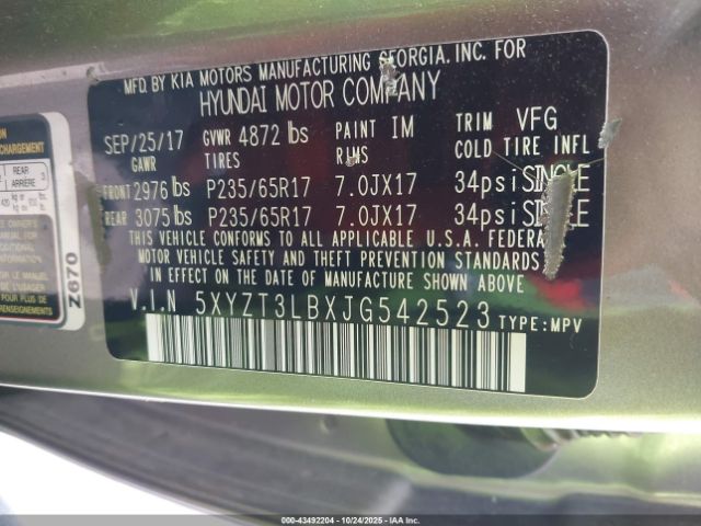 2018 HYUNDAI SANTA FE SPORT 5XYZT3LBXJG542523 Photo 8