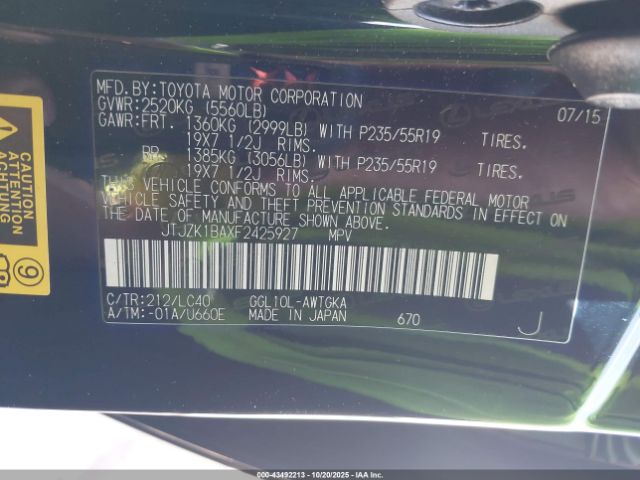 2015 LEXUS RX 350 JTJZK1BAXF2425927 Photo 8