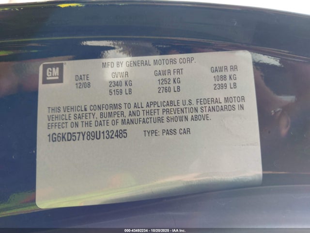 2009 CADILLAC DTS 1G6KD57Y89U132485 Photo 8