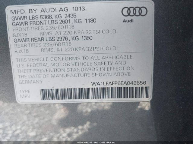 2014 AUDI Q5 WA1LFAFP6EA049656 Photo 8
