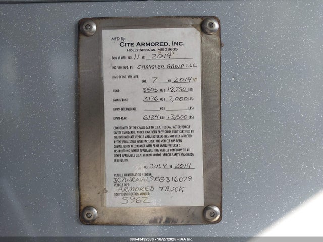 Продажа на аукционе авто 2014 Ram 5500 Chassis Tradesman/slt, vin: 3C7WRMAL9EG316079, номер лота: 43492380