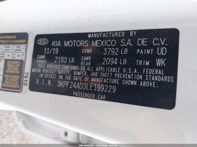 2020 KIA FORTE 3KPF24AD3LE199229 Photo 8
