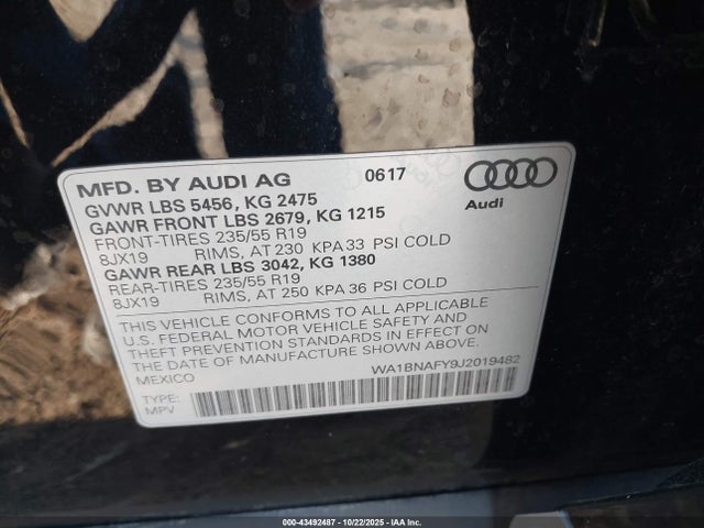 2018 AUDI Q5 WA1BNAFY9J2019482 Photo 8