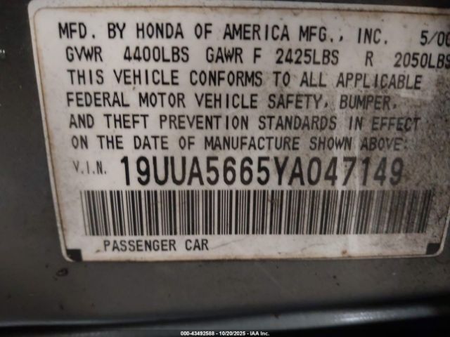 2000 ACURA TL 19UUA5665YA047149 Photo 8