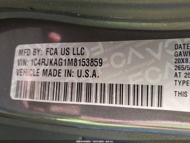 2021 JEEP GRAND CHEROKEE L 1C4RJKAG1M8153859 Photo 8