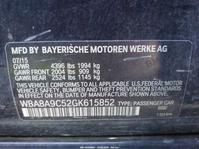 2016 BMW 320I WBA8A9C52GK615852 Photo 8