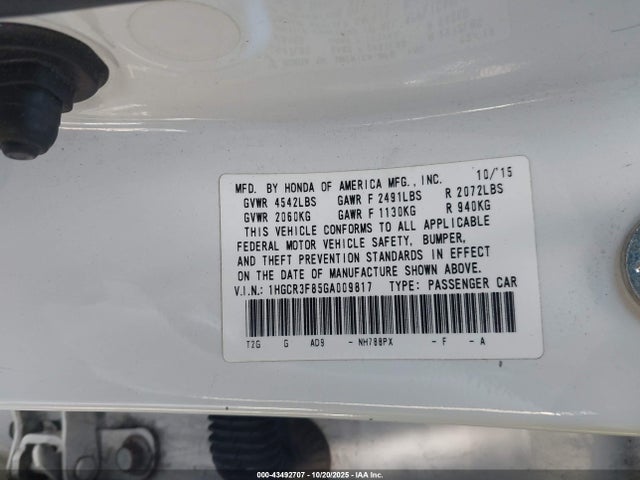 1HGCR3F85GA009817 Honda Accord Ex-l V-6