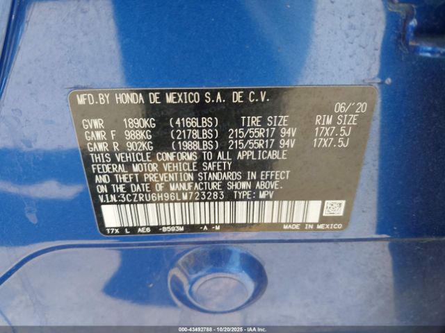 2020 HONDA HR-V 3CZRU6H96LM723283 Photo 8