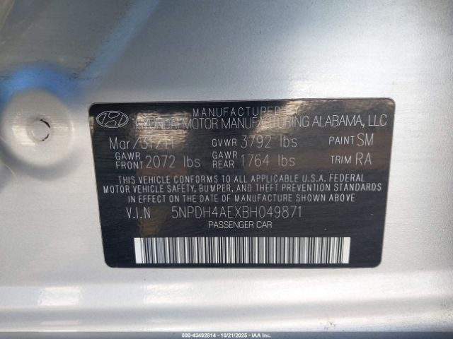 2011 HYUNDAI ELANTRA 5NPDH4AEXBH049871 Photo 8