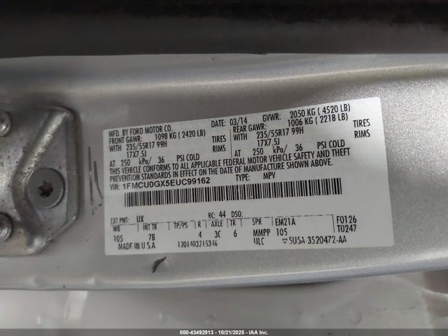 Ford ESCAPE SE 2014 1FMCU0GX5EUC99162 Image 9