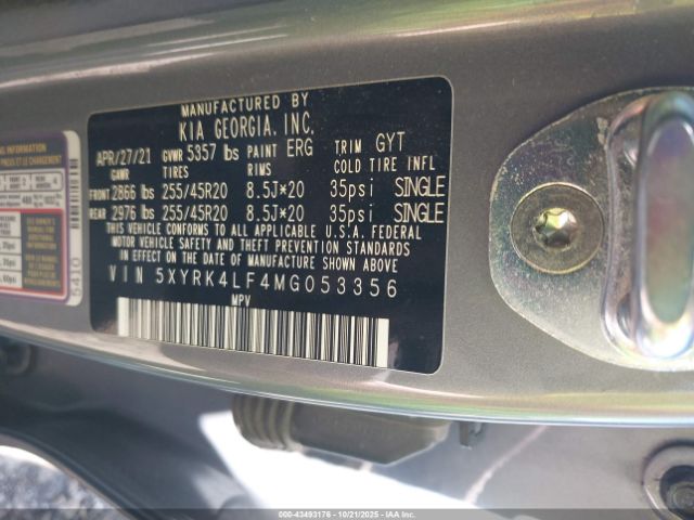 2021 KIA SORENTO 5XYRK4LF4MG053356 Photo 8