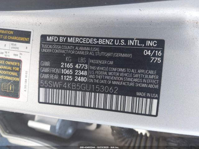 2016 MERCEDES-BENZ C 300 55SWF4KB5GU153062 Photo 8