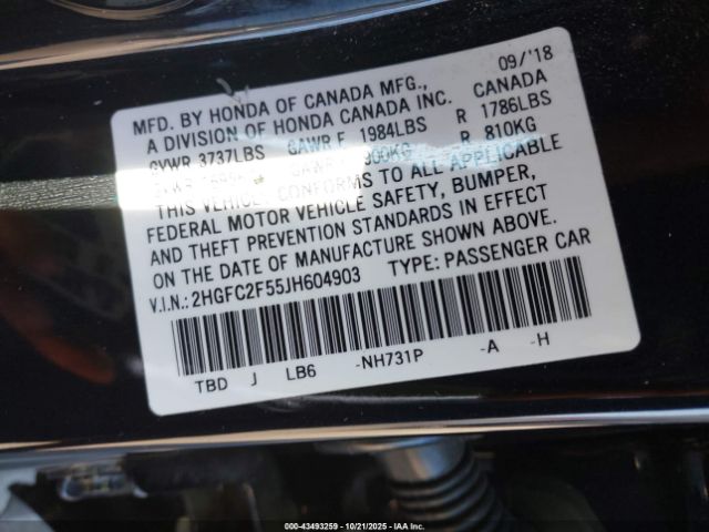 2018 HONDA CIVIC 2HGFC2F55JH604903 Photo 8