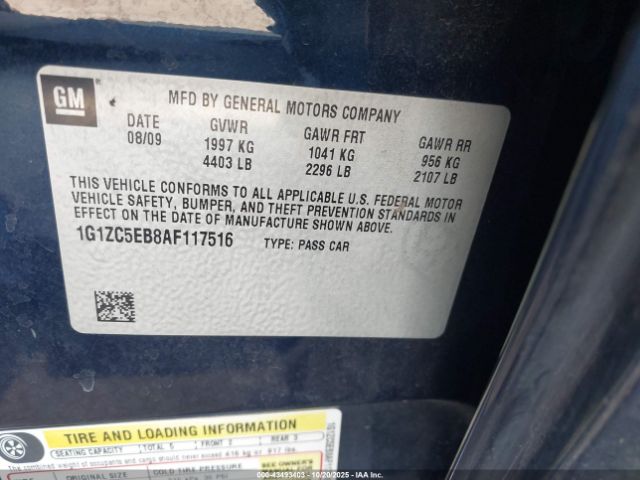 2010 CHEVROLET MALIBU 1G1ZC5EB8AF117516 Photo 8