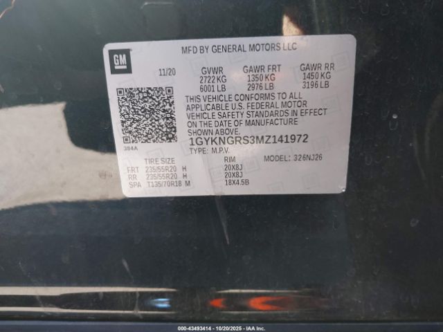 2021 CADILLAC XT5 1GYKNGRS3MZ141972 Photo 8