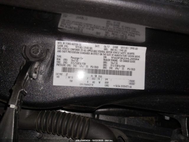 2017 FORD FOCUS 1FADP3K23HL295964 Photo 8