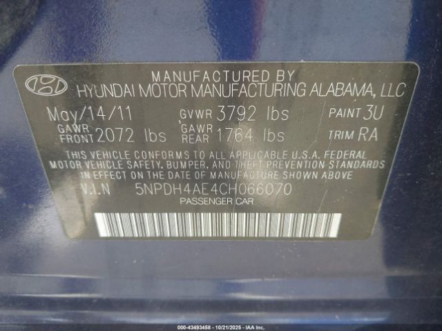 2012 HYUNDAI ELANTRA 5NPDH4AE4CH066070 Photo 8